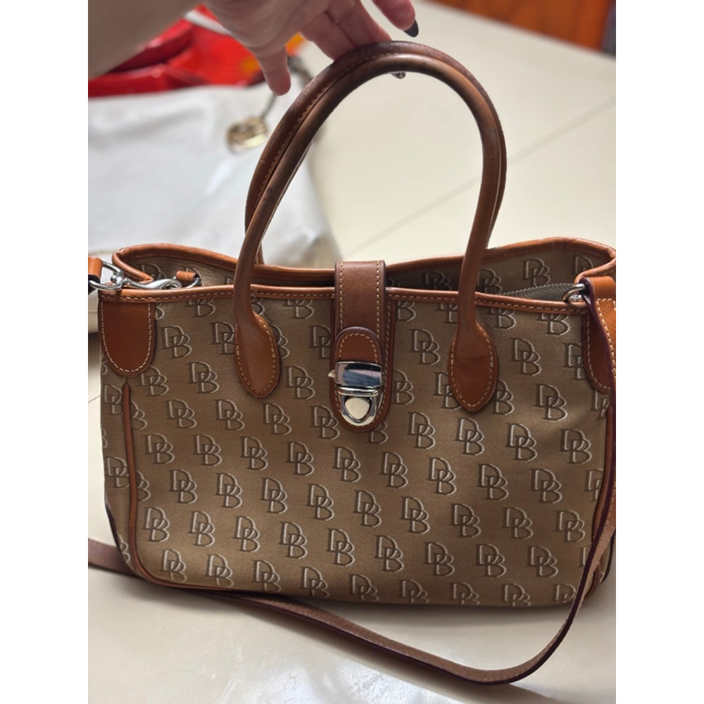 Women's Dooney & Bourke Tan Brown Monogram Satchel One Size - Picture 1 of 9